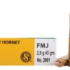 22 Hornet FMJ ammunition