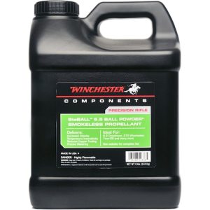 Black gunpowder canister with label