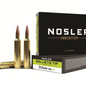 Nosler ammunition boxes and bullets