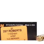 HSM Trophy Gold Ammunition 257 Roberts +P 115 Grain Berger Hunting VLD Hollow Point Boat Tail Box of 20