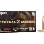 Federal Premium Gold Medal Berger Ammunition 224 Valkyrie 80.5 Grain Berger Open Tip Match